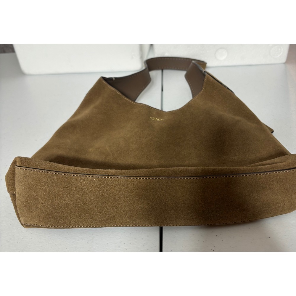 Coach Tan Suede Brooklyn 28 Shoulder Bag - Picture 8 of 10